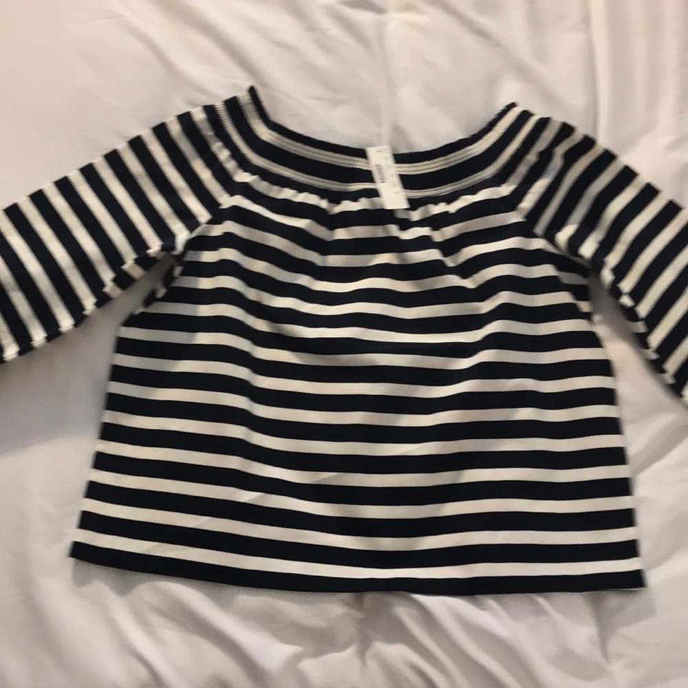 J. Crew odd the shoulder striped top NWT
